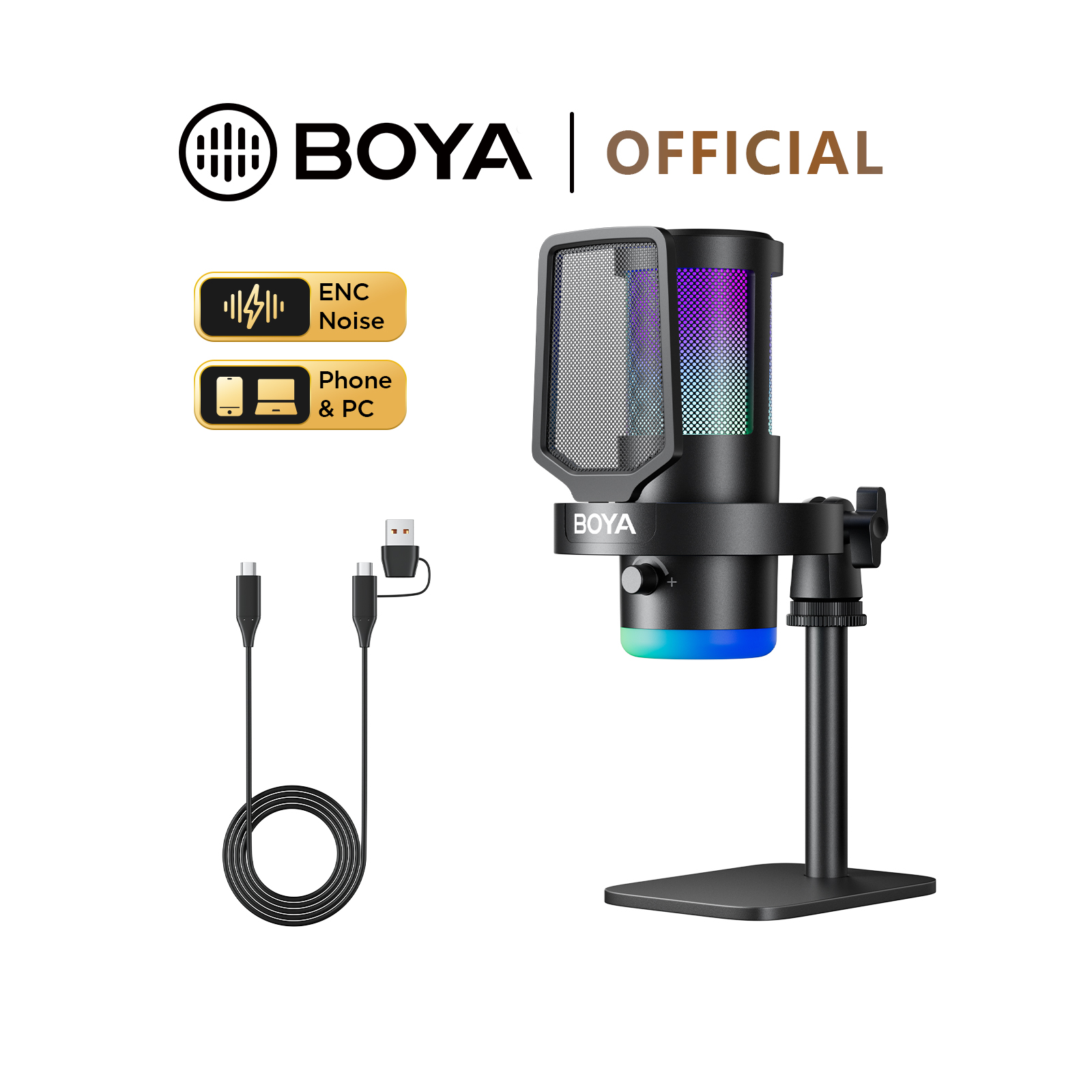 Pc Gaming Live Streaming - BOYA CastMic G30 USB RGB Mikrofon