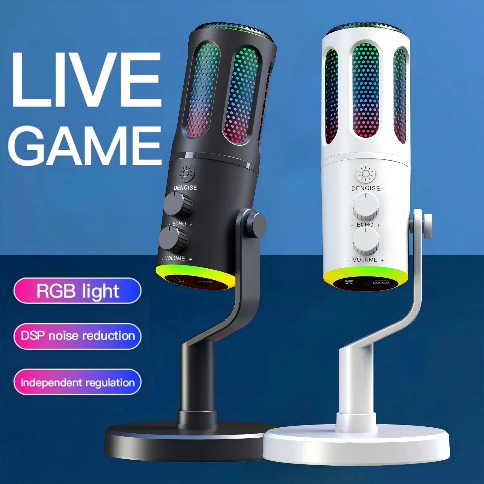 Pc Gaming Live Streaming - Profesjonalny mikrofon gamingowy ze statywem, mikrofon