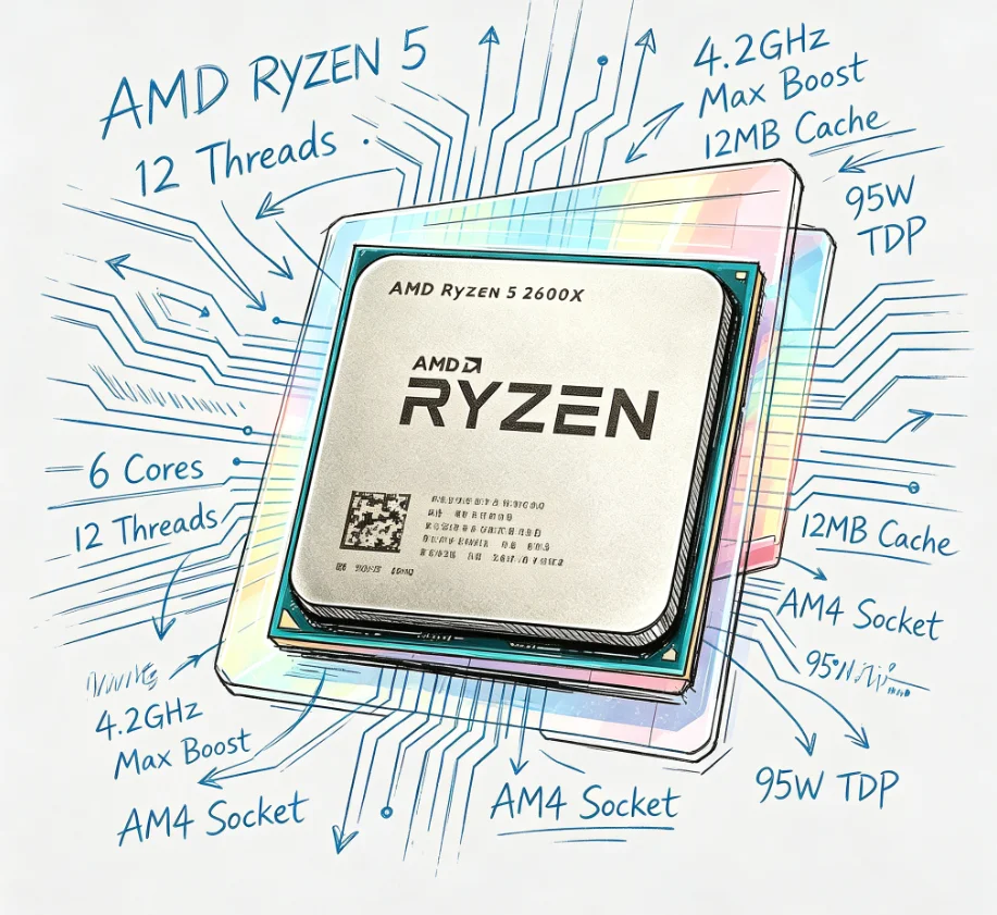Pc Gaming Mid Range - Procesor AMD Ryzen 5 2600X do