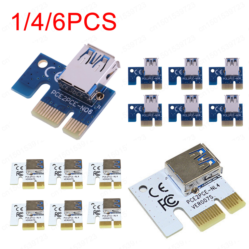 Pcie Riser Cable - 1/4/6PCS PCI E X1 Adapter PCIe