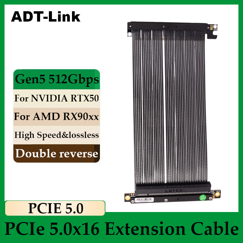 Pcie Riser Cable - Adapter ADT-Link PCIe 5.0 x16 Double