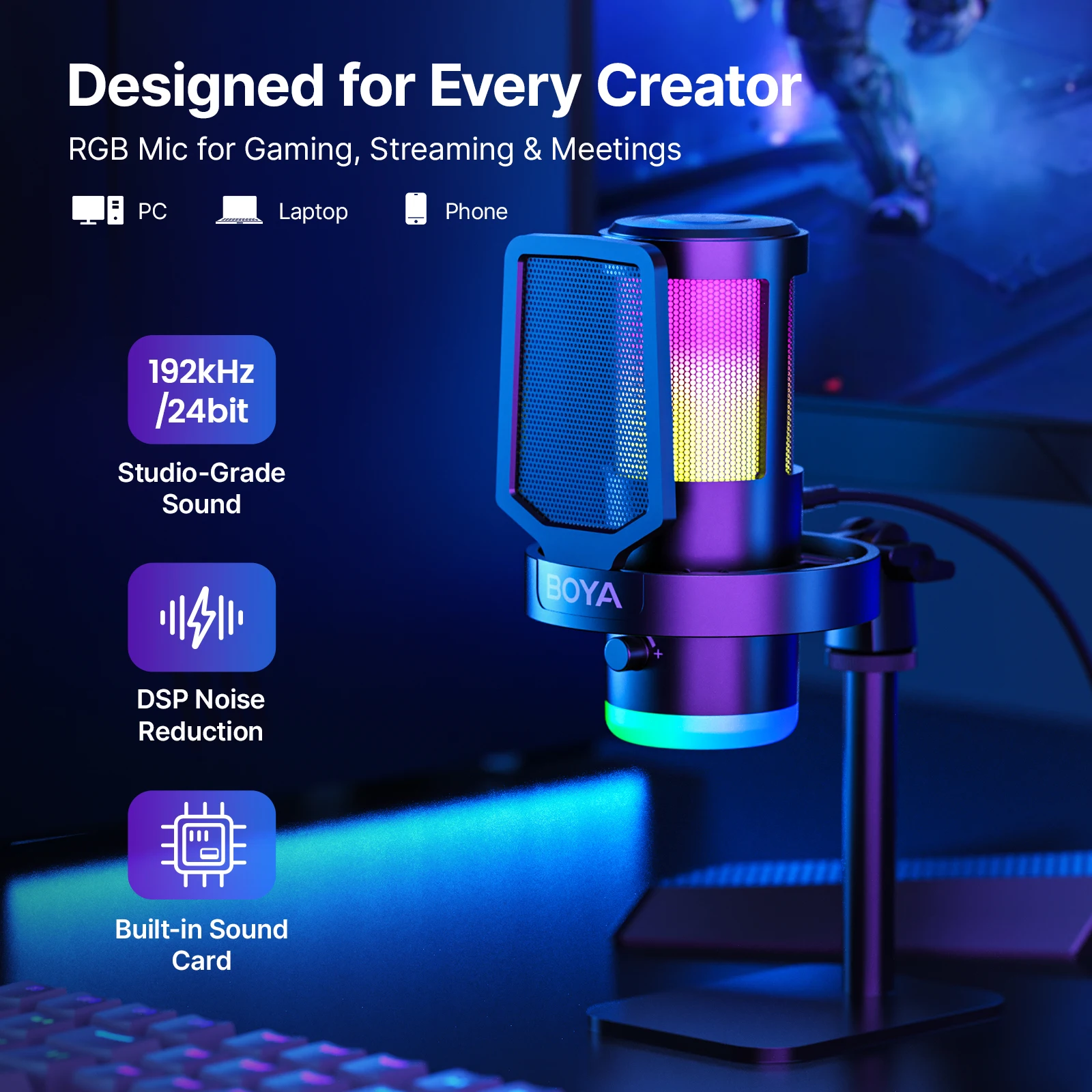 BOYA CastMic G30 USB RGB Mikro – Pc Gaming Live Streaming recenzja i cena